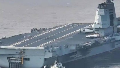 中国海军“福建”舰第5次试航归来，疑似舰载机进行触舰复飞！