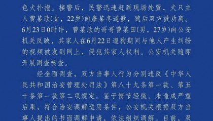 云南8岁女童遭未牵绳大狗扑抱，警方通报：犬只主人已道歉，双方自愿达成调解协议