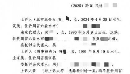 百万粉丝网红出轨粉丝意外产子不给抚养费，法院判其月付抚养费1100元