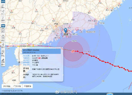 深圳已进入桦加沙10级风圈