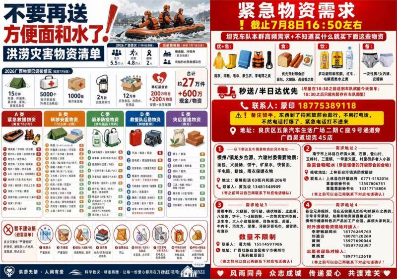 广西救灾一线：别再只送水和方便面了！捐赠物资应关注“到达时”需求